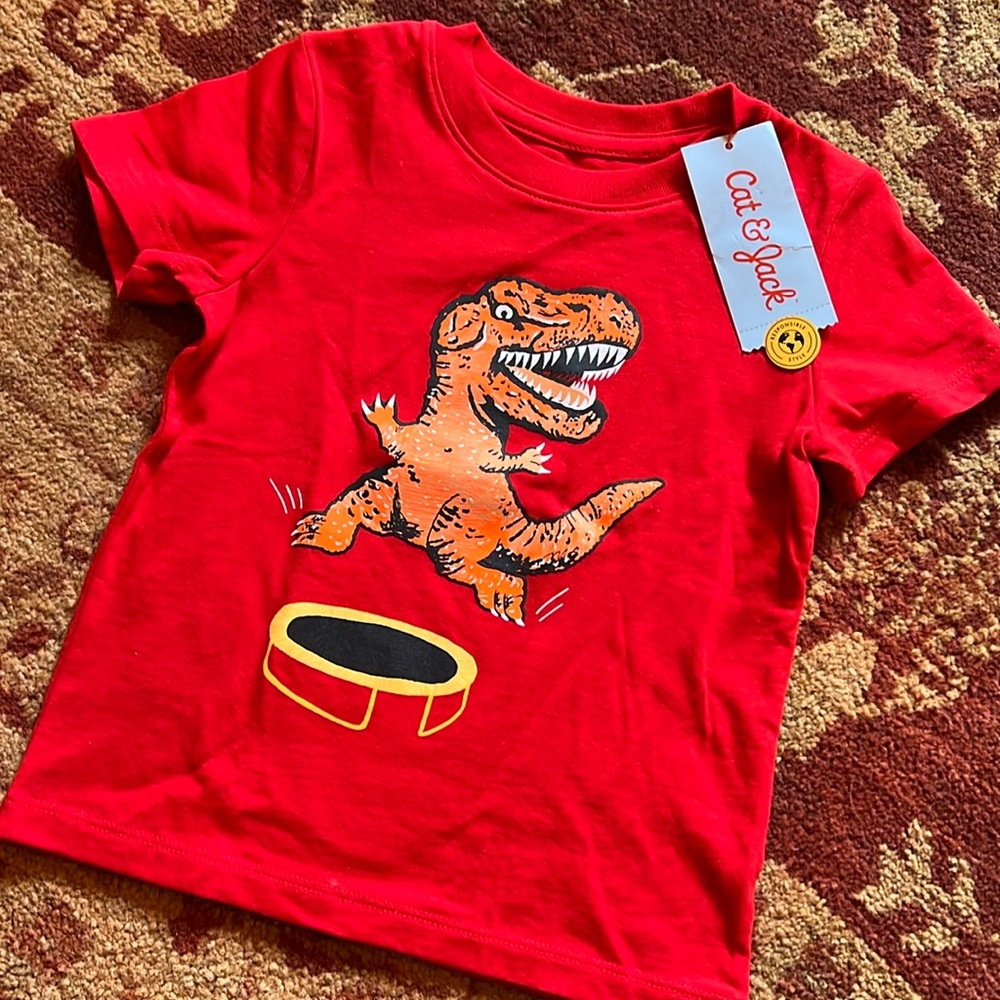 Toddler Boys' Dino Trampoline SS Graphic T-Shirt - Cat & Jack™, sz 18M - NWT